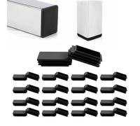 Tapones de amelen negros, 30 unidades para tubos rectangulares 20 x 15 mm y cuadrados