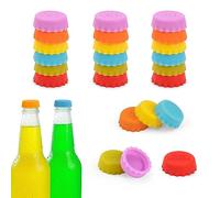 Tapones de Botellas Beer Savers Tapón de Cerveza de Silicona Reutilizable Tapas de Ahorro de Vino Coloridas para Cerveza Champán Bebidas Botellas de Vidrio 24 Piezas (6 Colores)