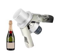 Tapones de champán de acero inoxidable, tapón de botella de vino espumoso, tapón de vino a presión de 2.3 x 1.38 pulgadas, diseño de bomba integrado, sellado de doble selección para cocina, bar, boda