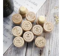Tapones de corcho de vino de madera personalizados, tapón de corcho personalizado, ideas de fiesta de boda, regalos de agradecimiento para invitados, tapones de vino para boda (40 unidades)
