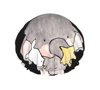 Tapones de ducha con diseño de elefante y conejo blanco para mujeres y hombres, reutilizables, impermeables, antideslizantes, de secado rápido, gorra grande, pelo largo y corto