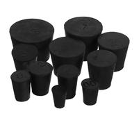 Tapones de Goma Cónicos Negro 11 Piezas, para Laboratorio, Tamaño