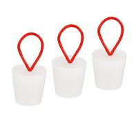 Tapones de Goma Maciza Tapón Cónico de Goma de Silicona Tapón Sólido for Tapones de Bañera de 28 mm a 37 mm con Mango for Tubos de Ensayo, Tubería de Agua, Orificio de Drenaje, Blanco 3 Piezas (Size