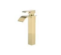 Tapones de grifo de baño de acero inoxidable Mezcladora de agua fría y caliente para la cuenca de lavado Coacetera de la cuenca Caucet con diseño de arco de oro cepillado LWX