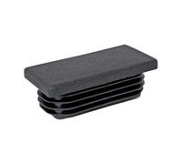 Tapones de láminas rectangulares de plástico (polietileno), inserto con aletas para cierre de tubos rectangulares, pie para sillas, taburetes, mesas - 70 x 30 - Negro - 20 unidades Plastic Hardware