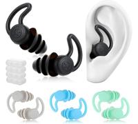Tapones de natación para adultos, 4 pares de tapones de silicona flexibles, impermeables y reutilizables, protección auditiva para natación, ducha, surf, buceo y deportes acuáticos