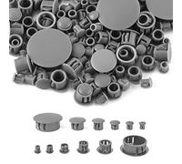 Tapones de Plástico para Orificios, 5/6/8/10/13/25mm Tapones para Agujeros de Muebles Bloqueo Tapa de Inserción Tapones de Orificio de Panel para Gabinetes Muebles (155 Piezas, Gris)
