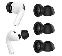Tapones de repuesto para AirPods Pro 3 (3ª generación 2025), almohadillas de espuma viscoelástica suave, sin impresión de silicona, diseño antideslizante, apto para estuche de carga, 3 pares (M, negro