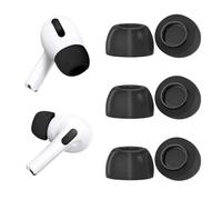 Tapones de Repuesto para Airpods Pro con Orificio de reducción de Ruido, Duradero 3 Pares de Almohadillas de Espuma de Memoria Suave para AirPods Pro Suitable for The Charging (L, Negro)