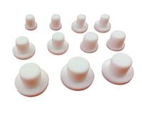 Tapones de silicona con cierre a presión, Tapones redondos de silicona sólida for sellar orificios, multicolor, 2,7-14 mm, 5 unidades(White,9mm)