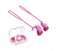 Tapones de silicona flexibles para los oídos con correa antipérdida para natación, esnórquel, surf y ducha de rutina (rosa)