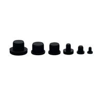 tapones de silicona para agujeros, 10-50 juntas de junta ojo agujero interior sólido silicona 2,7-14,1 mm(Black,12.5mm-20pcs)