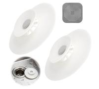 Tapones de Silicona para Desagüe, 2 Tapones Lavabo + 1 Filtro de Drenaje Tapón Desague Lavabo Tapón Universal a Presión para Fregadero Bañera y Cocina Antiodor y Antibloqueo