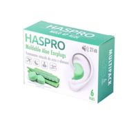 Tapones de silicona para los oídos con aloe vera Haspro (12 unidades)
