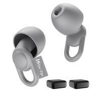 Tapones de silicona para reducción de ruido, reutilizables, suaves y cómodos para dormir, sensibilidad al ruido y vuelos, 16 almohadillas en XS/S/M/L, con 2 cajas de viaje, cancelación de ruido de 33