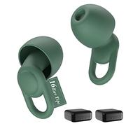 Tapones de silicona para reducir el ruido, reutilizables, suaves y cómodos, para dormir, sensibilidad al ruido y vuelos, 16 puntas para los oídos en XS/S/M/L, con 2 cajas de viaje, cancelación de ruido de 33 dB (verde oliva)
