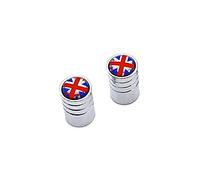 Tapones de tubo interior de aluminio para válvula BROMPTON Union Jack (par) en color plateado