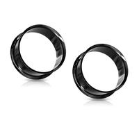 Tapones de túnel doble acampanado en acero quirúrgico 316L con titanio IP - se vende como un par - disponible en varios tamaños