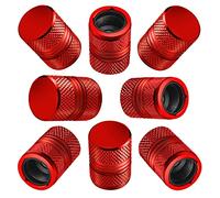 Tapones de válvula de neumático para neumáticos de coche, 8 unidades, resistentes a la corrosión, aleación premium, a prueba de fugas, universales para SUV, camión, motocicleta, bicicleta, color rojo
