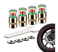 Tapones De Válvula Inteligentes - 3 Colores Fácil De , Monitor De Presión De Neumáticos De Coche, Inspección Visual Rápida, Construcción De Núcleo De Latón | Tapones De Alerta De Presión Para T