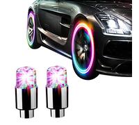 Tapones de válvula universales MasYosh, 2 unidades fluorescentes para neumáticos de coche, bicicleta y motocicleta