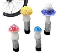 Tapones de vástago de válvula, tapón de válvula de neumático,Juego de tapones de aire de neumáticos con forma de hongo lindo antifugas de 4 piezas | Divertidas cubiertas de varilla con adaptador de