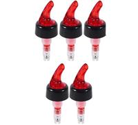 Tapones de vino 15 piezas plástico vertedor licor botella aceite oliva tapón dispensador corcho suministros barra a prueba fugas for mantener el fresco(Red)