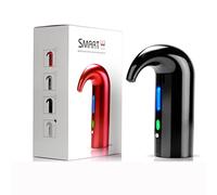 Tapones de vino, vertedor eléctrico de vino, aireador portátil, instantáneo, dispensador de decantador rojo con un solo toque, decantador automático recargable por USB (negro)