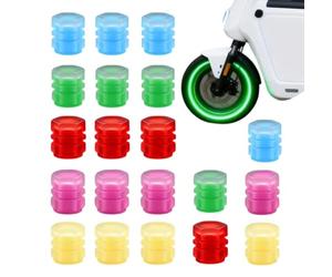 Tapones Fluorescentes para Válvulas de Rueda - 20 Protectores Fluorescentes para Válvulas de Rueda | Decorativas para Vástagos de Coche,para Coche Moto Competición Offroad Ciudad