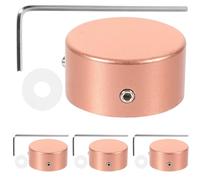 Tapones Metálicos para Pedal de Efectos de Guitarra, 1 Juego | Protección Reutilizable, Acabado en Oro Rosa, Incluye 4 Piezas, Anillos y Llave
