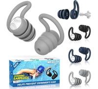 Tapones oidos natación para adultos - Impermeables reutilizables de silicona suave tapones para los oídos para la ducha, natación(3 pares)