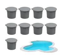 Tapones para agujeros de vallas de piscina 10 Piezas Tapones para Cubierta | Tapa para agujero de valla de piscina de suelo Para jardín, exterior, residencial, comercial y patio trasero