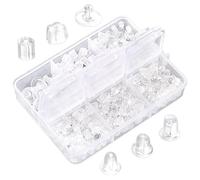 Tapones para Aretes de Silicona 600 Piezas Transparentes Tapones para Aretes de Plástico Parte Trasera del Pendiente Hebilla de Arete de Goma Reemplazo para Aretes de Bricolaje