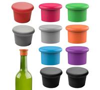 Tapones para Botellas, 10 Piezas Tapones de Vino Silicona, Tapón para Botellas de Vino Universales, Multicolor, Reutilizables, para Cerveza, Zumo y Botellas de Cristal