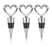 Tapones para botellas de vino, con forma de corazón, reutilizables, para botellas de vino, champán, colección de cerveza, 3 unidades