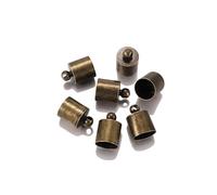 Tapones para extremos de cordones de acero, Tapas de extremo cuerda Multicolor 3-10 mm 20-50 piezas for hacer joyas DIY(Antique Bronze,20Pcs 12 x 15mm)