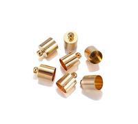 Tapones para extremos de cordones de acero, Tapas de extremo cuerda Multicolor 3-10 mm 20-50 piezas for hacer joyas DIY(Kc Gold,20Pcs 12 x 15mm)