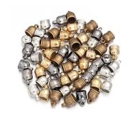 Tapones para extremos de cuerdas Lote de 30-100 cuentas con borlas cuero for hacer pulseras y collares, accesorios hechos a mano(Mixed,6mm 100Pcs)