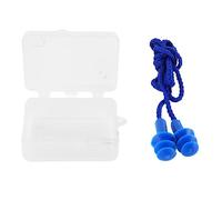 Tapones para la oreja de silicona cancelación de ruido impermeable reutilizable cómodos tapones para el sonido de sonido para el sonido para natación para dormir Viajes azul 1 par
