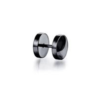 Tapones para las orejas para hombre Piercing Juego de pendientes de lóbulo Juego de 10 mm Túnel Illusion Gauges Cheater Plugs Pendientes de Puntos Falsos ( Negro 1 ud) Atractivo