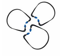 Tapones para los oídos con bandas para disparar 29dB NRR - Tapones de silicona reutilizables con cancelación de ruido para dormir, conciertos, trabajo y deportes - Paquete ligero de 3 unidades (azul