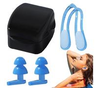 Tapones para los oídos con clip nasal para nadar, clip nasal y tapones para los oídos para nadar. Tapones de silicona para los oídos con pinza para la nariz. Protección antiasfixia para principiantes,