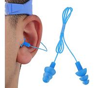 Tapones para los Oídos de Natación con Cable de Silicona Suave Vbestlife - Orejeras Impermeables y que Bloquean el Ruido Adecuadas para Dormir, Nadar, Conciertos, Trabajar (BLUE)