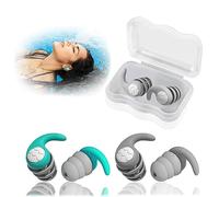 Tapones para los oídos de natación para adultos,2 Pares Tapones Oidos de Silicona Reutilizables Impermeable,para Nadar,Perfectos para el Surf,el Buceo,la Ducha y Otros Deportes Acuáticos(Gris, Cian)