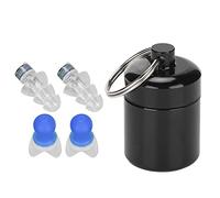 Tapones para los oídos de silicona para reducción de ruido, protección auditiva reutilizable, tapones para los oídos de concierto lavables con estuche de transporte de aluminio,