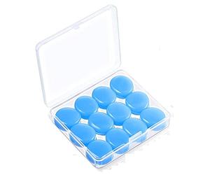Tapones para los oídos de silicona reutilizables, para dormir en caso de ronquidos, nadar, viajar, conciertos, trabajar, estudiar (12 unidades/paquete de 1)