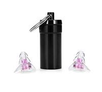 Tapones para los oídos - Maso 1 par de tapones para los oídos con cancelación de ruido de 20 dB con una resistente funda de aluminio de transporte, ultra suave, reutilizable y resistente al agua para