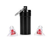 Tapones para los oídos - Maso 1 par de tapones para los oídos con cancelación de ruido de 20 dB con una resistente funda de aluminio de transporte, ultra suave, reutilizable y resistente al agua para dormir