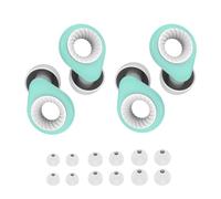 Tapones para los oídos para dormir, 2 pares, reutilizables, de silicona, para reducir el ruido, para dormir, conciertos, viajes, concentración con 6 puntas, blanco y verde