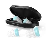 Tapones para los oídos para dormir, tapones de gel suaves y reutilizables para reducción de ruido y enfoque, diseño ovalado de cancelación de ruido 3D (35 dB), ideal para dormir de lado, 2 pares (S +